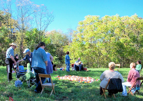 Group making Native American frame drums