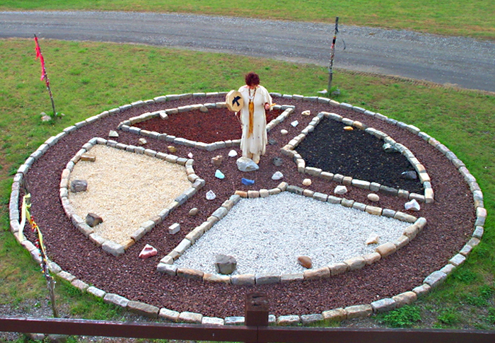 Medicine Wheel photo- Drumming in the  Medicine Wheel