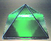 Lit up glass pyramid